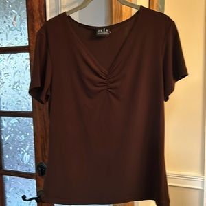 JKLA brown sexy v neck stretchy slimming sz M
